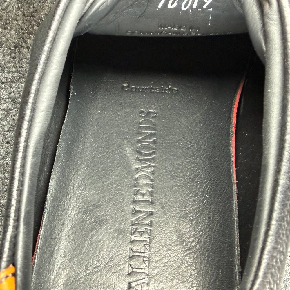 Allen Edmonds Courtside Lace Up Sneakers Mens 9.5 Black Leather Low Classic Shoe - Picture 9 of 13